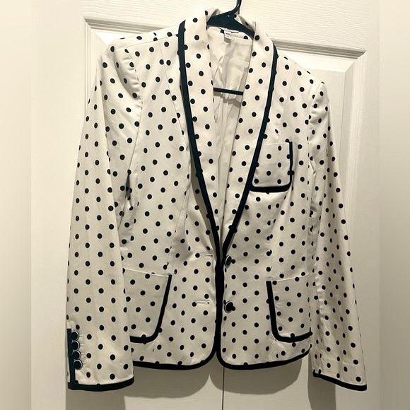 Express Blazer black white polka dot S 4 - Picture 1 of 3